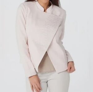 Elizabeth & Clarke Light Pink Embroidered Military Blazer Jacket